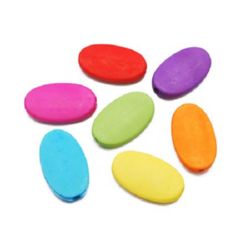 Flat, oval, matte, bead  20x12x3 mm hole 2 mm MIX -50 grams ~ 90 pieces