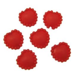 Matte, heart-shaped bead 14x14x6 mm hole 1.5 mm red -50 grams ~ 140 pieces