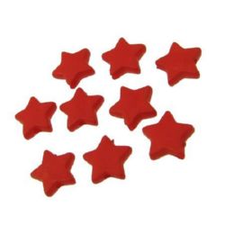 Bead solid star matte 9x3 mm hole 1 mm red - 50 grams ~ 385 pieces