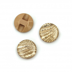 Patterned Acrylic Button for Handmade Accessories, 15x5 mm, Hole: 1 mm, Beige -10 pieces