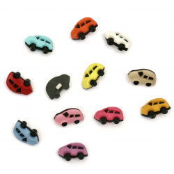Plastic car button for sewing 17x11x4 mm hole 3 mm mixed color  - 20 pieces