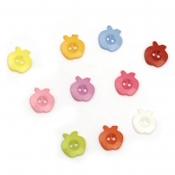 Plastic apple button for sewing, scrapbooking, DIY home decoration accessories 14x13x2 mm hole 2 mm mix - 20 pieces