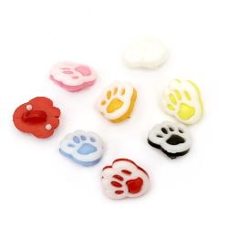 Plastic paw button for sewing 14x12x4 mm hole 4 mm mix - 20 pieces