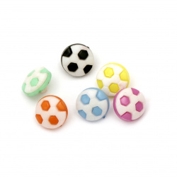 Κουμπί πλαστικό μπάλα ποδοσφαίρου 13x4 mm τρύπα 4 mm MIX -20 τεμάχια
