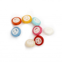 Plastic smile button for sewing 13x4 mm hole 4 mm mix - 20 pieces