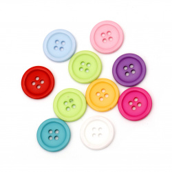 Plastic round button  for sewing, scrapbooking, DIY home decoration accessories 18x2 mm hole 2 mm mix - 20 pieces