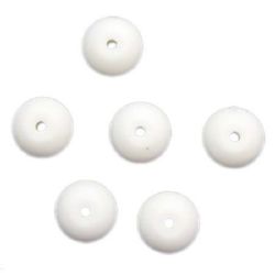 Stoc epuizat. Primeste notificare pe email cand produsul revine in stoc Disc solid mat 6x13 mm gaură 2 mm alb - 50 grame