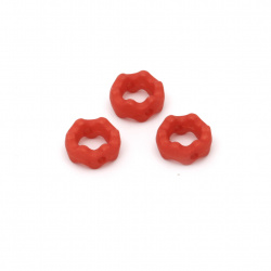 Solid Relief Plastic Ring, 12x5 mm, Red -50 grams ~ 200 pieces