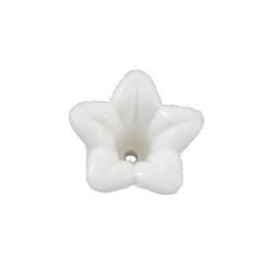 Χάντρα λουλούδι 18x18x12 mm τρύπα 2 mm λευκό -20 γραμμάρια ~ 31 τεμάχια
