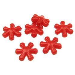 Shiny Acrylic Flower Bead, 15x14x6 mm, Hole: 1.5mm, Red -50 grams ~ 120 pieces