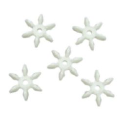 Flower densely shiny 19x17x7x mm hole 2.5 mm white -50 grams ~ 80 pieces