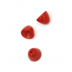 Margele solida  lucios palarie 12x9 mm gaură 2 mm roșu -20 grame ~ 33 bucăți