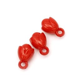 Solid Color Acrylic Beads Pendant 19x11.5mm hole 3mm red -20g ~ 21pcs