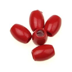 Shiny Acrylic Oval Bead, 16x12 mm, Hole: 6 mm, Red -50 grams