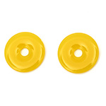 Χάντρα ροδέλα  επίπεδη  23x3,5 mm 4 mm κίτρινο -50 γραμμάρια συσκευασία  ~ 43 τεμάχια