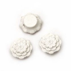 Bead solid flower 15x7 mm hole 2 mm white -50 grams ~ 70 pieces