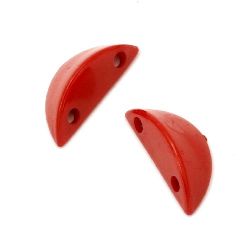 Bead tight figurine 24x12x9 mm two holes 3 mm red -50 grams ~ 45 pieces