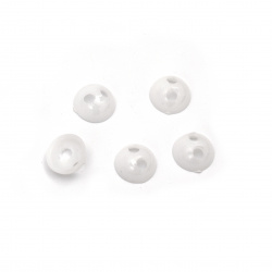 Bead dense hemisphere 12x6 mm 2 holes x3 mm color white -100 pieces