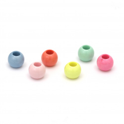 Acrylic Solid Ball Beads / 11x10 mm, Hole: 5 mm / MIX - 20 grams ~ 28 pieces