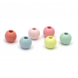 Bead solid ball 13x11.5 mm hole 4 mm MIX -50 grams ± 45 pieces