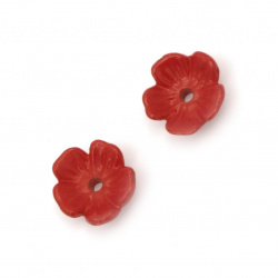 Bead solid flower cap 11x11x4 mm hole 1 mm color red 20 grams ~ 112 pieces