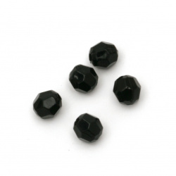 Margele solidă  bilă  6 mm gaură 1 mm culoare multi-pereți negru -50 grame ~ 515 bucăți
