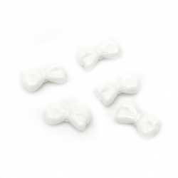 Χάντρες  πλαστικές οπάκ  κορδέλα 18,5x10x5 mm τρύπα 1 mm χρώμα λευκό -20 γραμμάρια ~ 30 τεμάχια