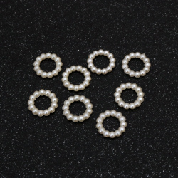 Element de legătură floare perla 15x3 mm culoare crem - 50 buc