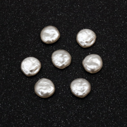 Monedă perlă 14 mm gaură 2 mm albă - 20 grame ~30 buc