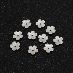 Mărgele de flori perle 11x2,5 mm gaură 1 mm culoare crem - 50 buc