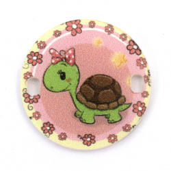 Plastic Link Tile for Kids Accessories / Turtle, 25x2 mm, Holes: 2x3 mm - 5 pieces
