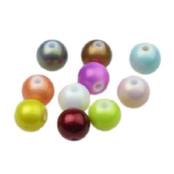 Perlă strâns perlat 10 mm gaură 2 mm MIX - 50 grame