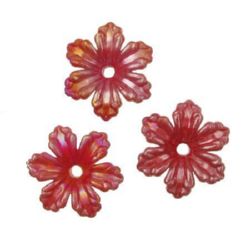 Flower dense RAINBOW 30x30x9 mm hole 3 mm red -50 grams ~ 35 pieces