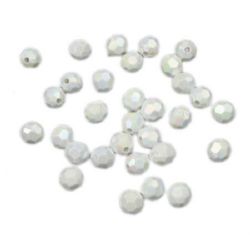Margele solidă bila 6 mm gaură 1 mm multi-pereți alb CURCUBEU-50 grame ~ 430 bucăți