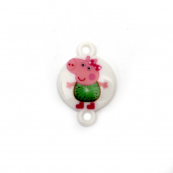 Stoc epuizat. Primeste notificare pe email cand produsul revine in stoc Element de conectare porc 24x16x3 mm gaură 2 mm -10 bucăți