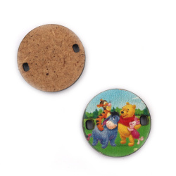 Connecting Circle Element / Winnie the Pooh, 25x2 mm, Hole: 2x3 mm - 5 pieces