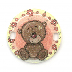 Plastic Link Element for Children Accessories / Teddy-bear, 25x2 mm, Hole: 2x3 mm - 5 pieces