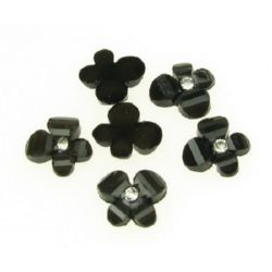 Dense butterfly with crystal pebble, bead for gluing cabochon type 12 mm black - 10 pieces
