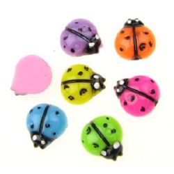 Colorful ladybug bead for gluing cabochon 12 mm - 10 pieces