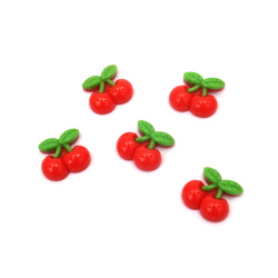 Cabochon Type Resin Bead - Raspberry / 18x8 mm / Red - 10 pieces