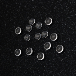 Transparent Glass Cabochon Half-Sphere Glue-On Beads, 10x3.5 mm, 20 pcs