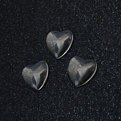 Διάφανα γυάλινα καμποσόν σε σχήμα καρδιάς για επικόλληση, 20x20x5 mm, 5 τεμ.
