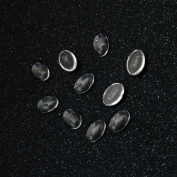 Transparent Oval Glass Cabochon Flatback Beads for Gluing, 8x10x3 mm - Pack of 20 pcs