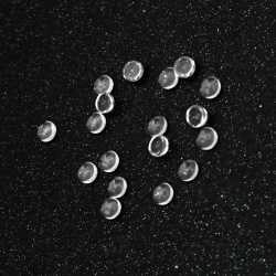Průhledné skleněné půlkulové kabošony na lepení 6 × 3,5 mm – 20 ks