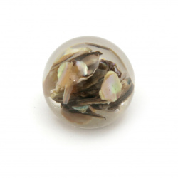 Cabochon gluing bead 20x17 mm transparent mother-of-pearl