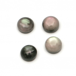 Acrylic resin round cabochon, imitation mother of pearl  5x3 mm color black - 20 pieces