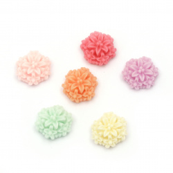 Acrylic resin flower cabochon 12x7.5 mm mix - 10 pieces