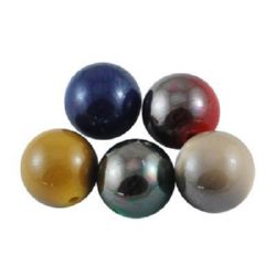 UV plating acrylic ball bead for jewelry making 16 mm hole 2 mm MIX - 20 grams ~ 8 pieces