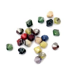 UV plating acrylic rhombus bead 6x6 mm hole 1 mm mix color - 20 grams ~ 235 pieces