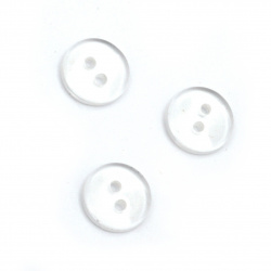 Πλαστικό κουμπί 10x2 mm τρύπα 1 mm διαφανές -20 τεμάχια